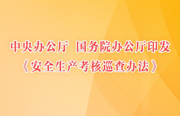 中共中央办公厅　国务院办公厅印发《安全生产考核巡查办法》