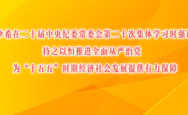 李希在二十届中央纪委常委会第二十次集体学习时强调 持之以恒推进全面从严治党 为“十五五”时期经济社会发展提供有力保障